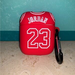Jordan Red Earbud Case with Carabiner